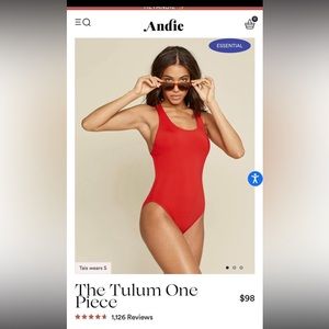 Andie red one piece bathing suit